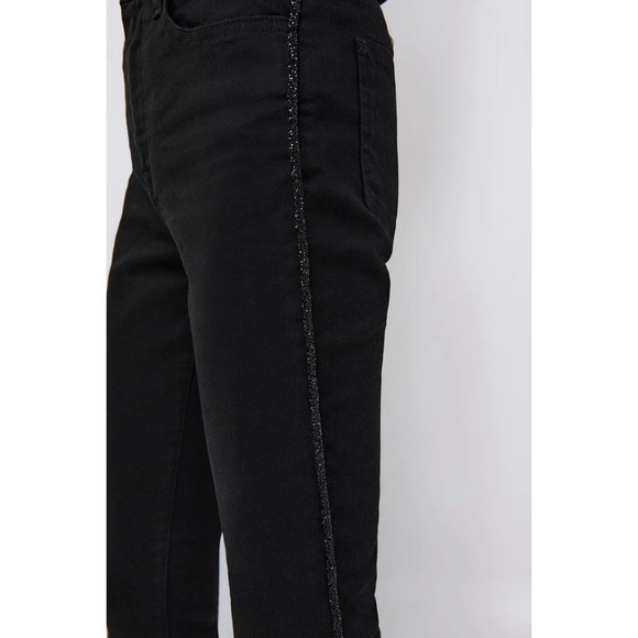Jonathan Simkhai - Black Embellished Split Hem Jeans - Picture 3 of 9